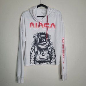 Cold Crush Size XL White NASA Graphic Pullover  Hooded Sweater Sweatshirt